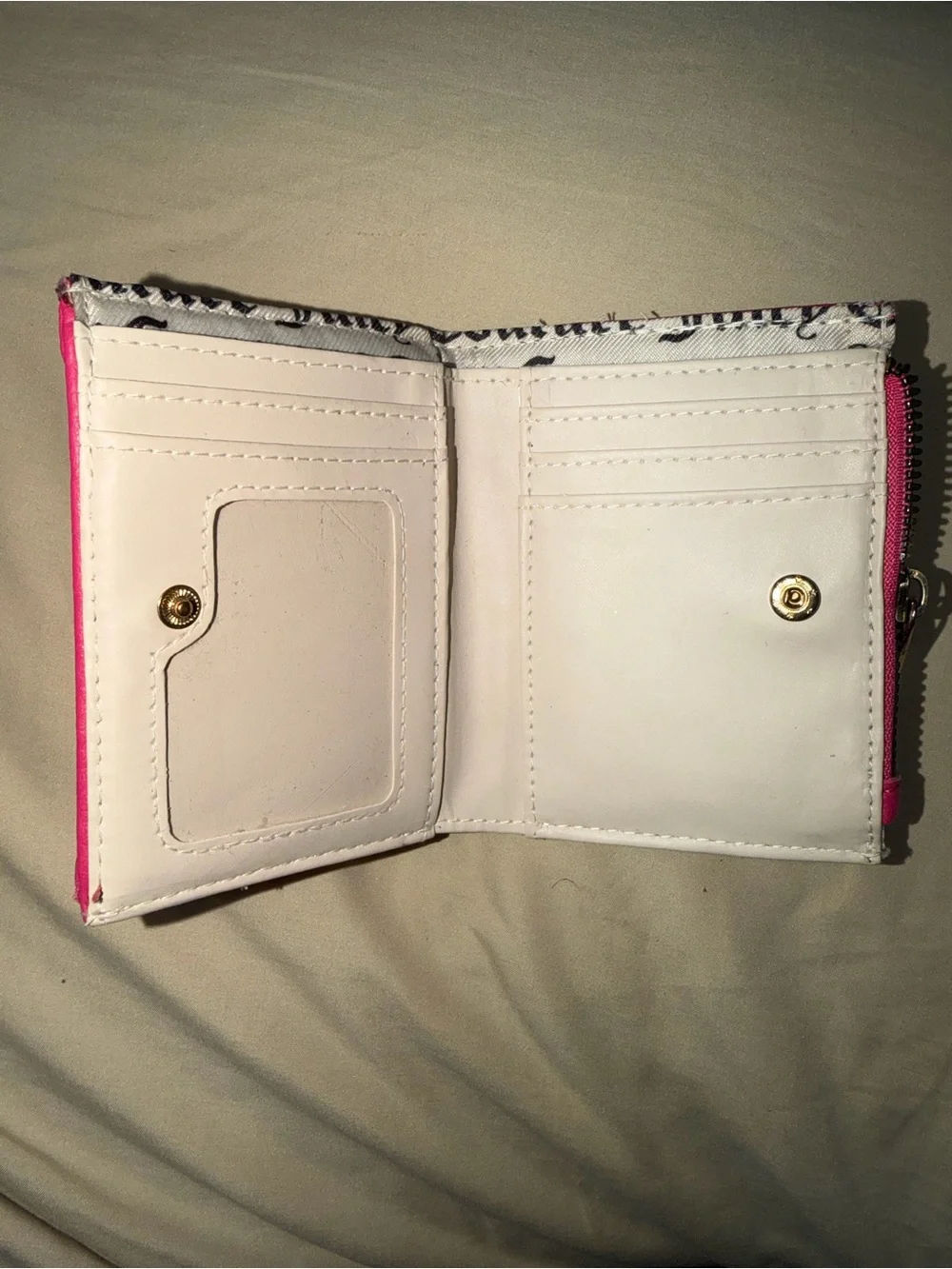 Juicy Couture Neon Pink Rhinestone Logo Zip Pouch